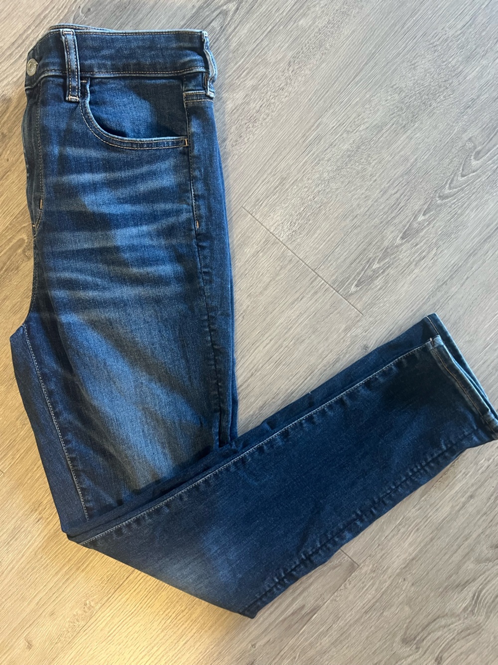 American Eagle Outfitters Men's Dark Indigo Slim Straight Jeans